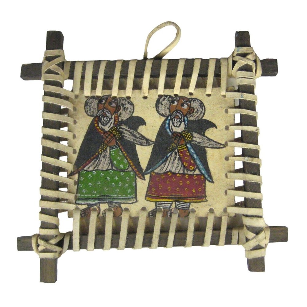 Men Robes Costumes Painted Lashed Wrapped Size 8 Tall Inches Wall Decor Leather